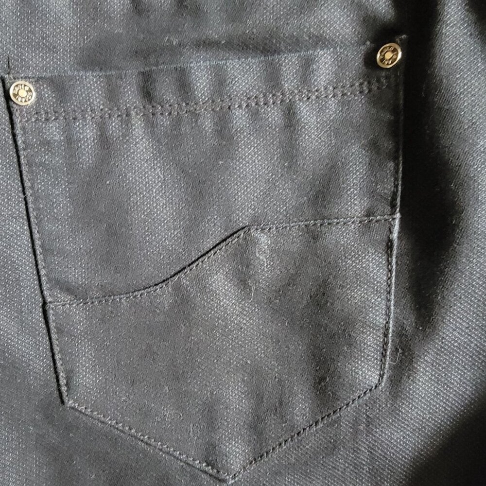 Paulo Solari Modern Fit Mens Black Cotton Pants 40W X 30L - Picture 10 of 11